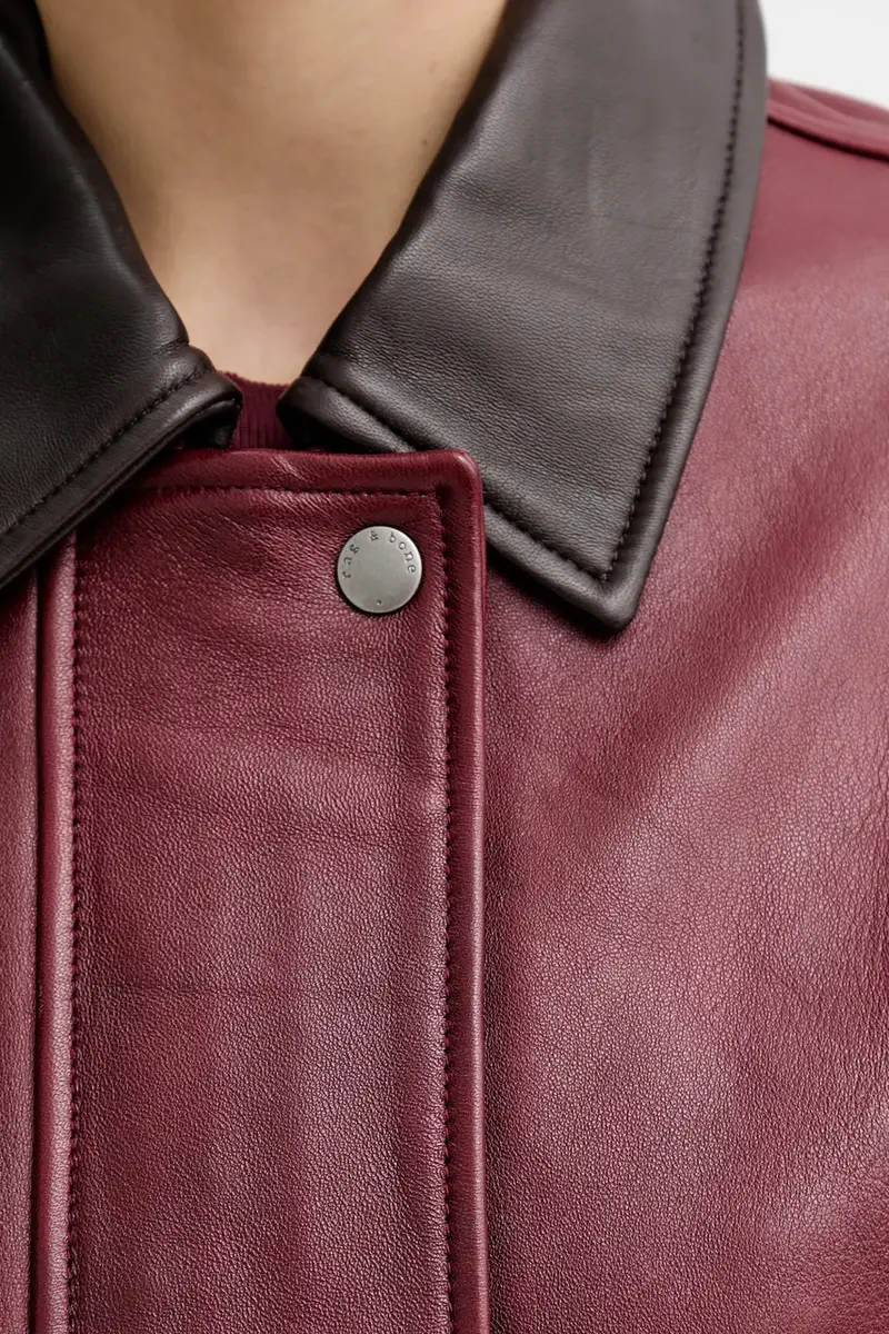 giacca in pelle colore granata RA5A25F0MCR miniatura 4