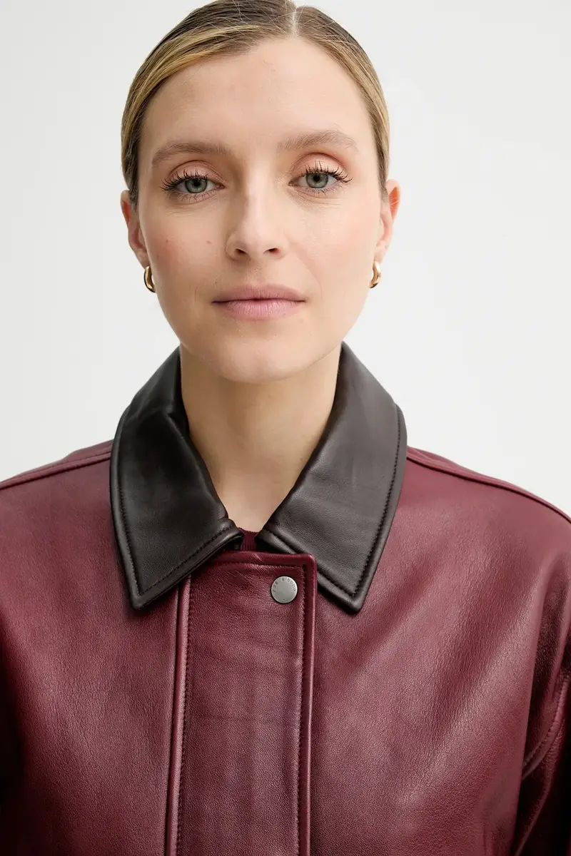 giacca in pelle colore granata RA5A25F0MCR miniatura 5