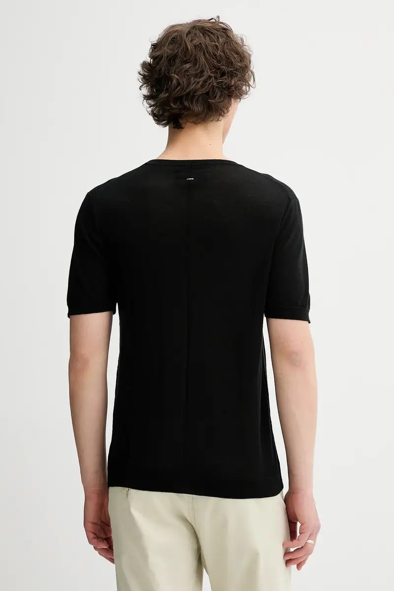 maglietta in lana uomo colore nero MBS25P017BM17 miniatura 3