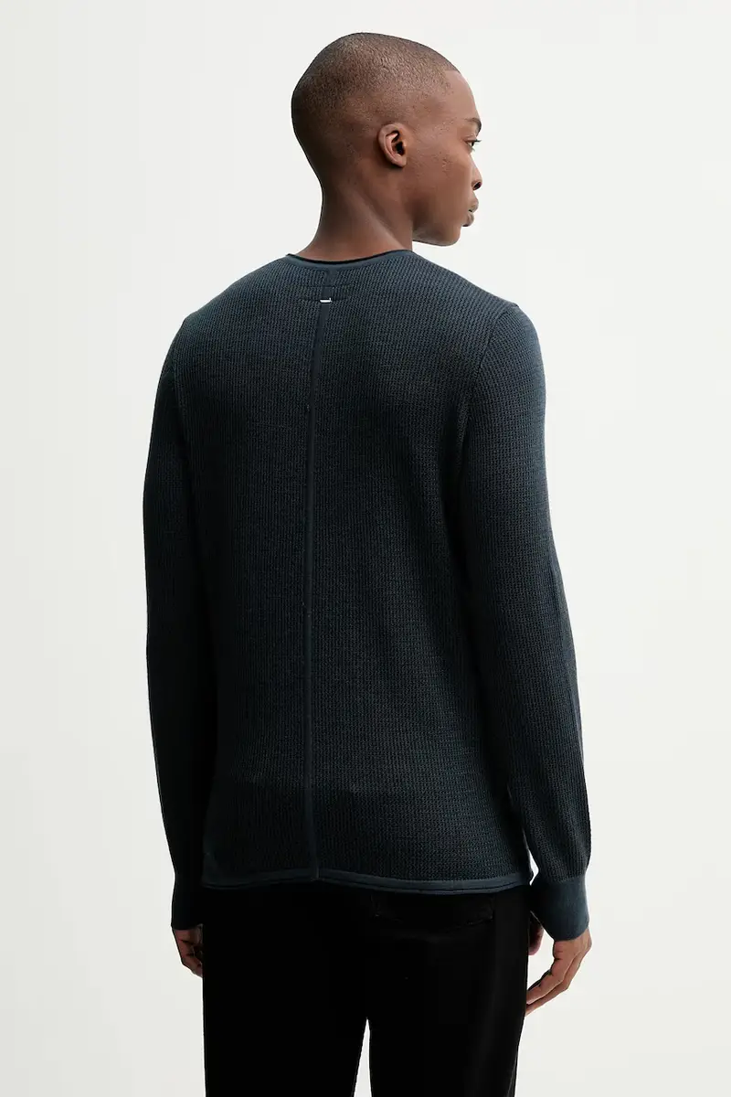 maglione con lana colore blu navy RH3225F6MWL miniatura 3