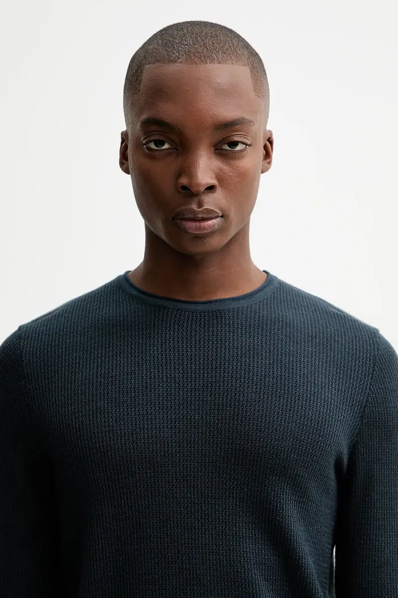 maglione con lana colore blu navy RH3225F6MWL miniatura 4