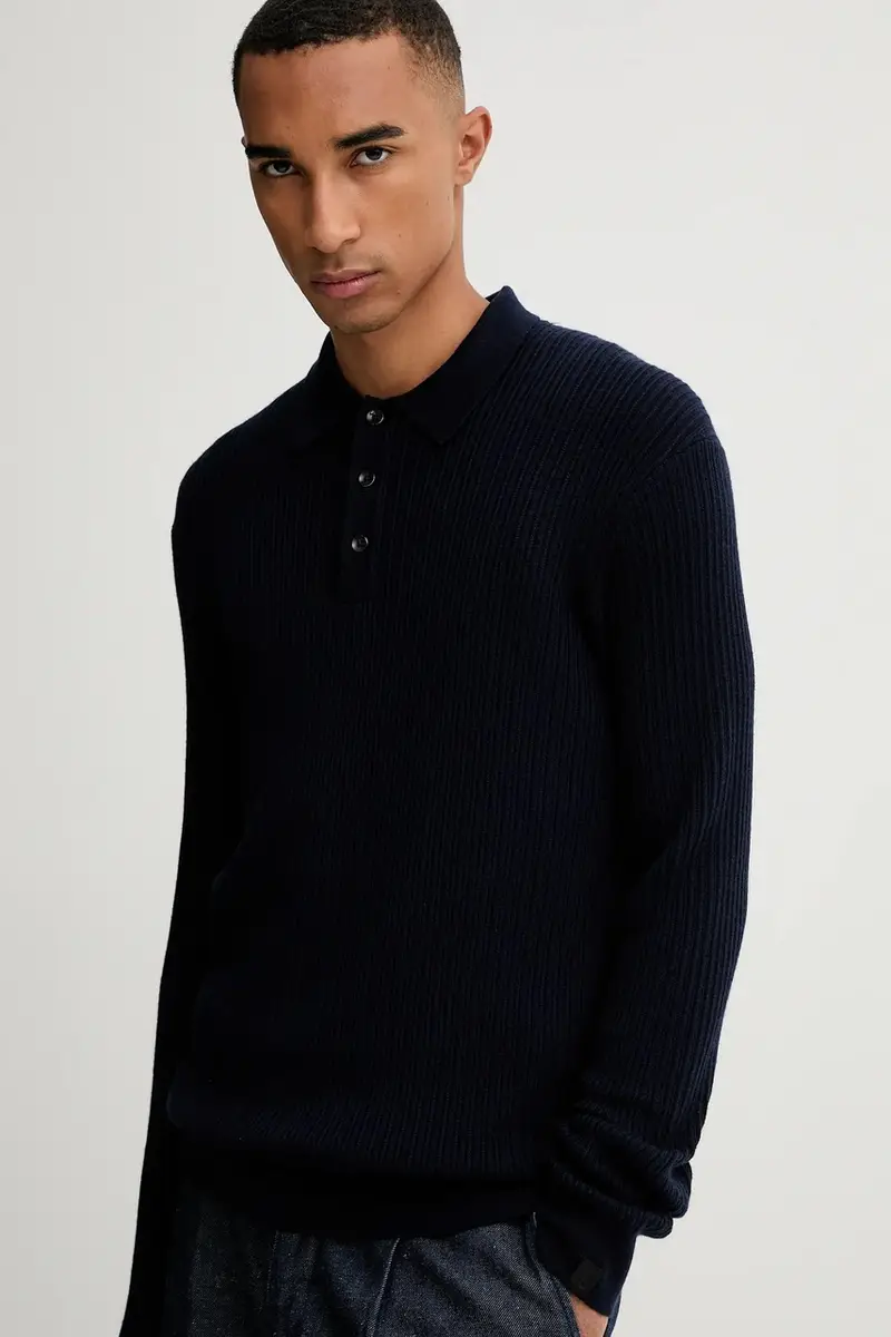 maglione in lana uomo colore blu navy RH2625F6MWH miniatura 4