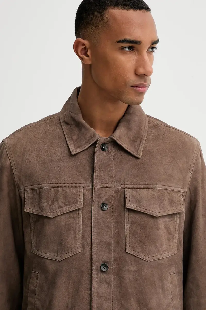 scialle con lana colore marrone RV7525F0MLT miniatura 4