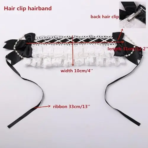 Ragazze Lolita Cameriera Cosplay fascia in pizzo fiore copricapo miniatura 2