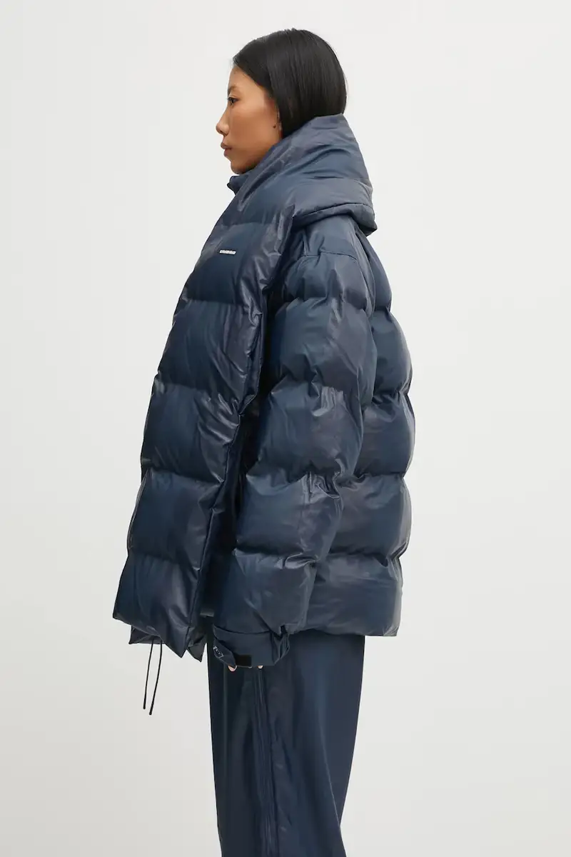 giacca impermeabile Rains x Umbro colore blu 20890.142 miniatura 4