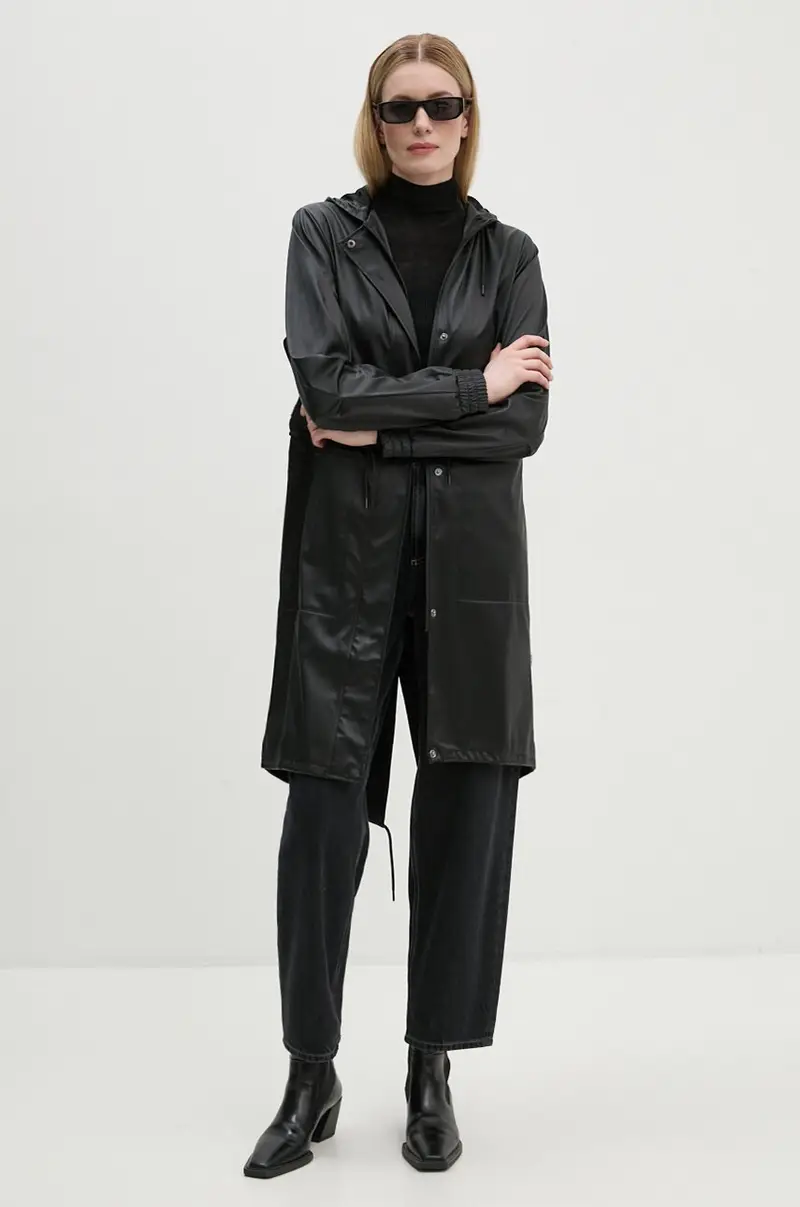 Rains Parka Donna Nero 3626050 miniatura 2