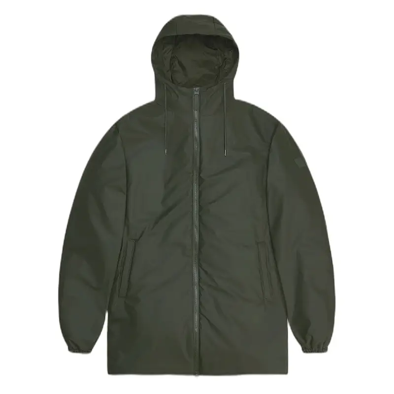 giacca rains antipioggia unisex lohja long jacket w3t2 - verde GREEN