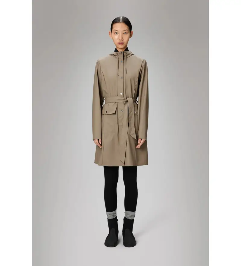 per donna 18130 Giacca lunga beige Curve (S), Casual, Poliestere