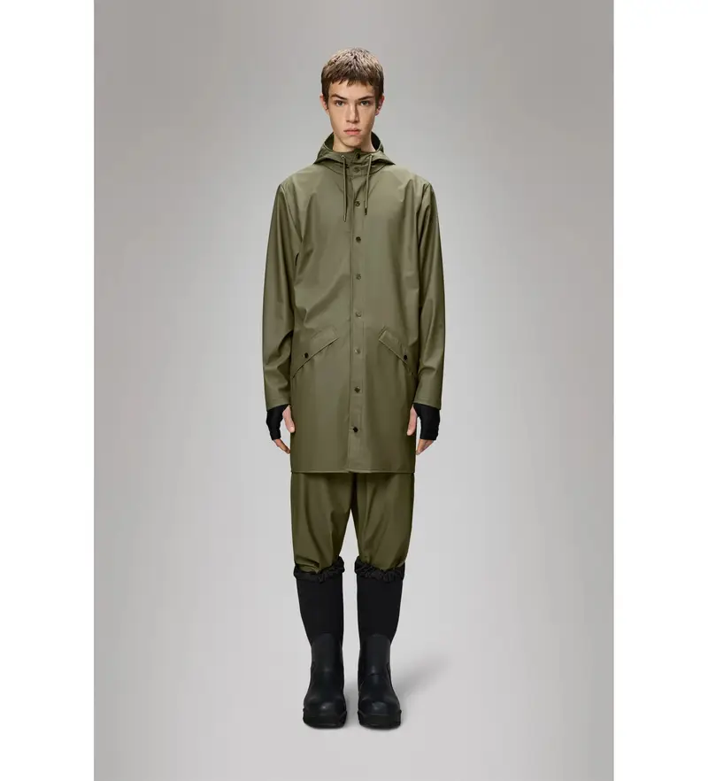 unisex. 12020 Giacca lunga verde (S), Casual, Poliestere