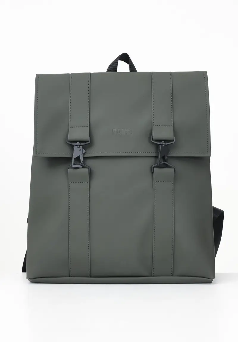 RAINS Zaino MSN verde per uomo e donna
