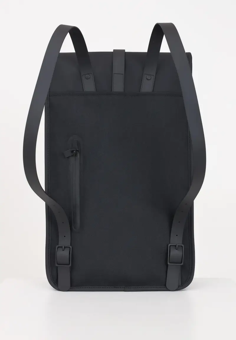 RAINS Zaino nero per uomo e donna miniatura 3