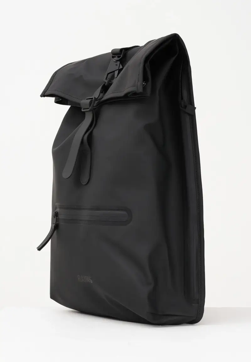 Zaino Rolltop nero per uomo e donna miniatura 2