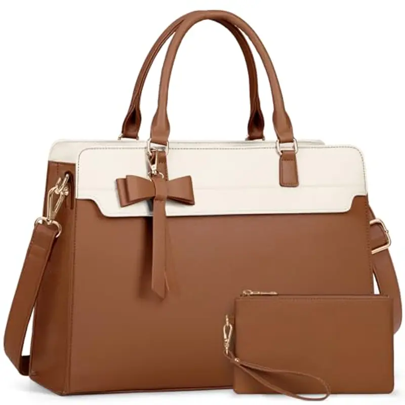 RAINSMORE Borsa Lavoro Donna Grande Borsa Porta PC 15.6 Pollici Impermeabile Tote Pelle PU per Università Business