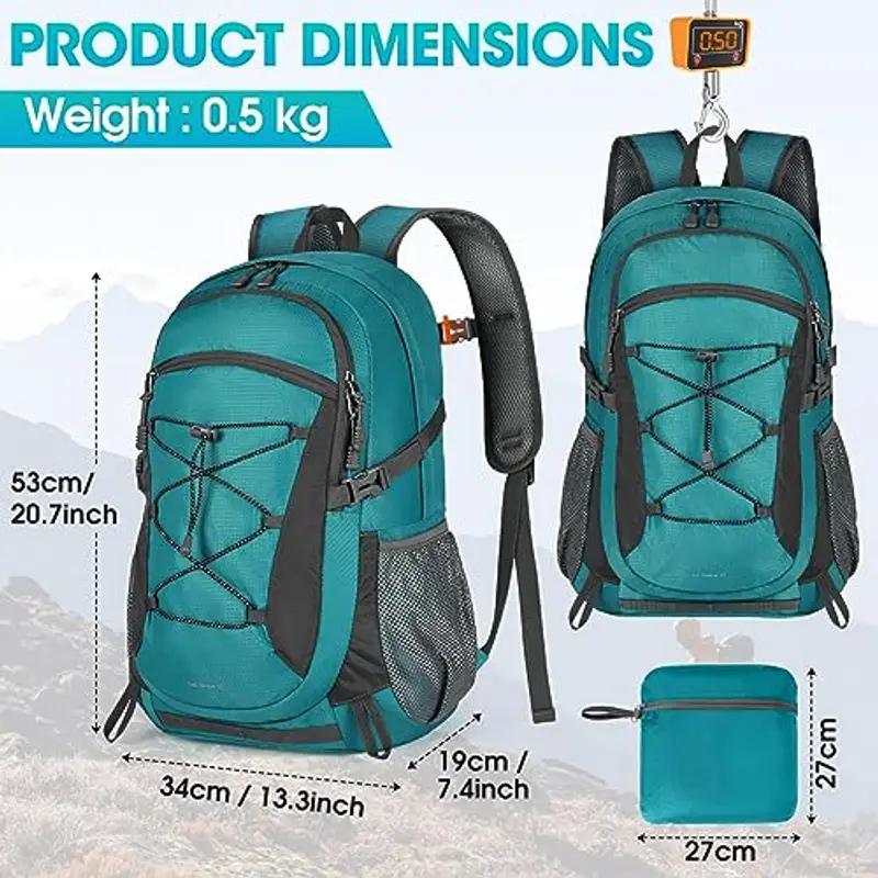 RAINSMORE Zaino Trekking 40 Litri Grande, Impermeabile per Uomo/Donna, Leggero Traspirante, Montagna Escursionismo Alpinismo Equitazione e Campeggio miniatura 2