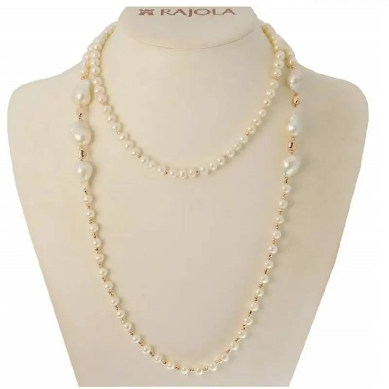 Collana Cm120 In Oro Con Pietre Naturali - Rajola