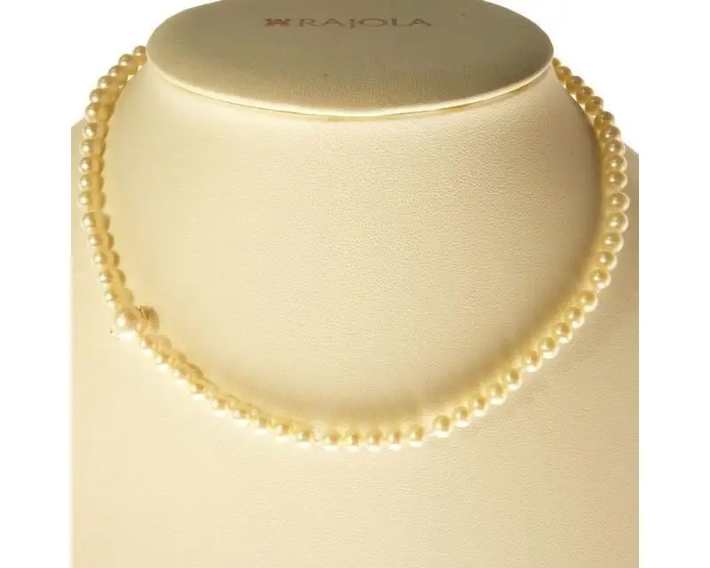 Collana NUDI 1F perle di fiume bianche mm5-6 + chius oro