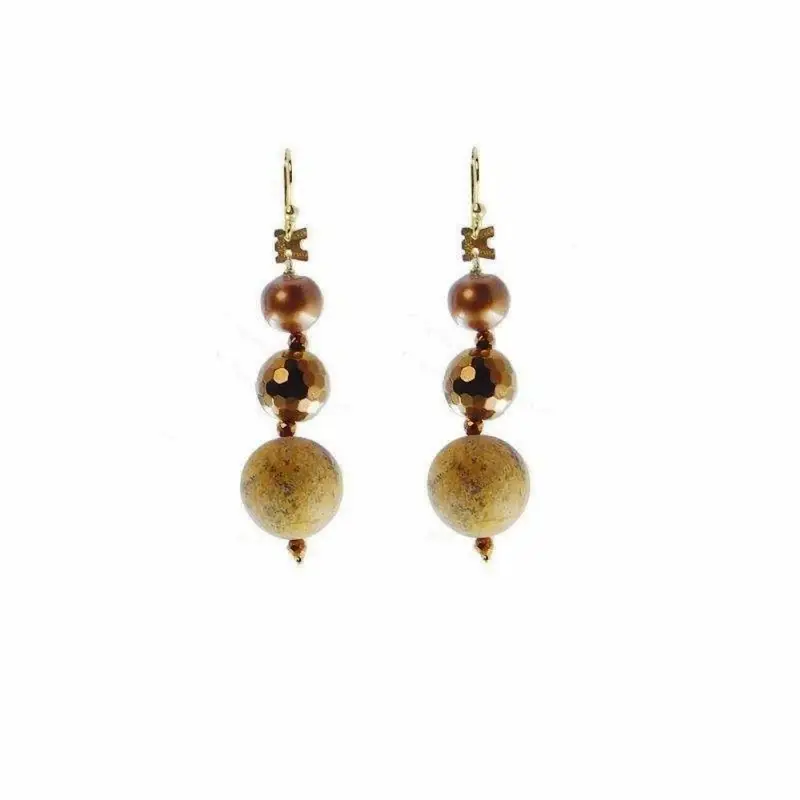 Orecchini Con Perle Marroni - Rajola