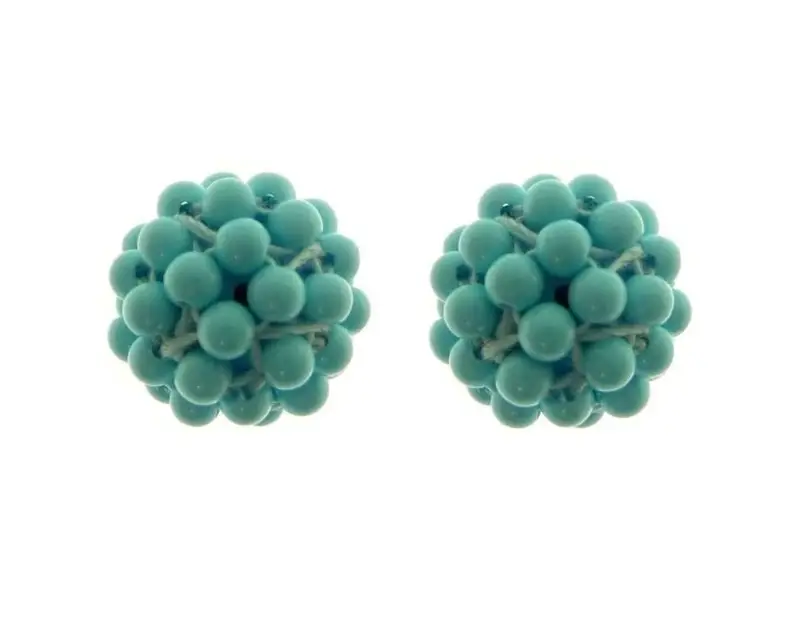 Orecchini Nudi Tessito Pasta Turchese Oro - Rajola