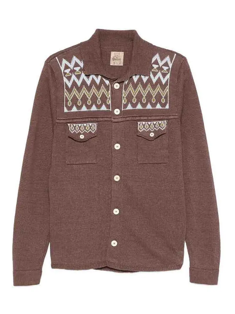 Cardigan marrone ricamato Coleman