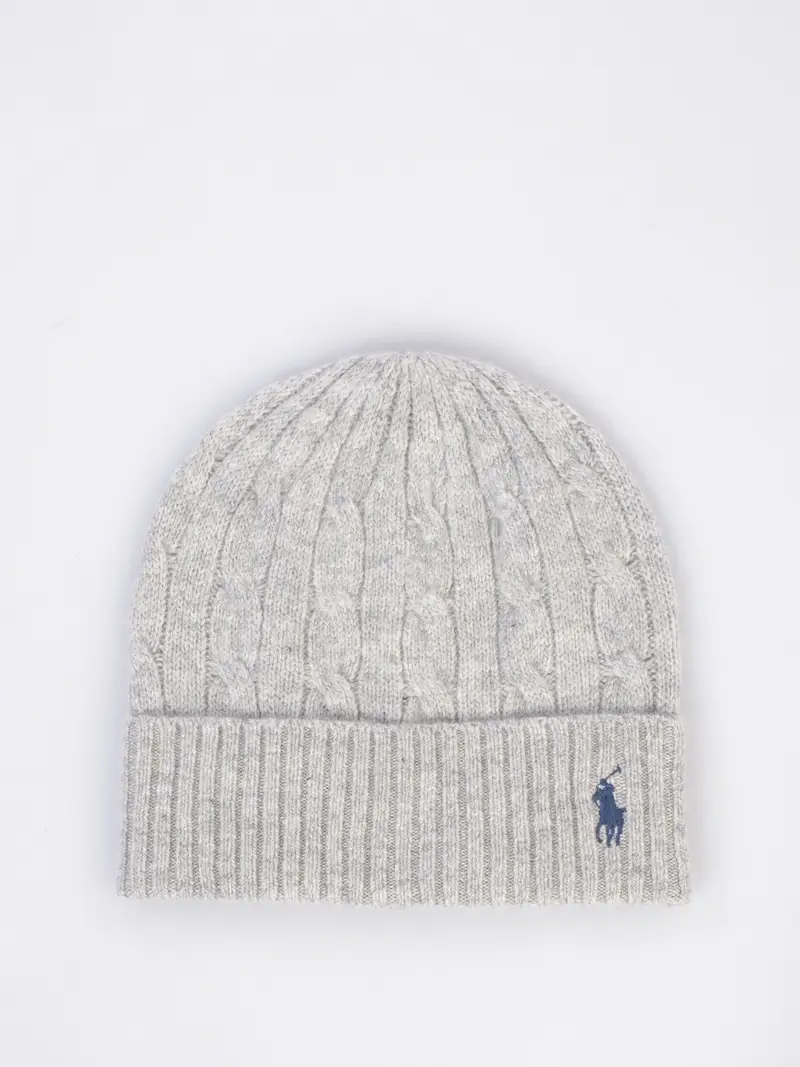 berretto da donna Ralph Lauren in lana e cachemire a trecce Grigio