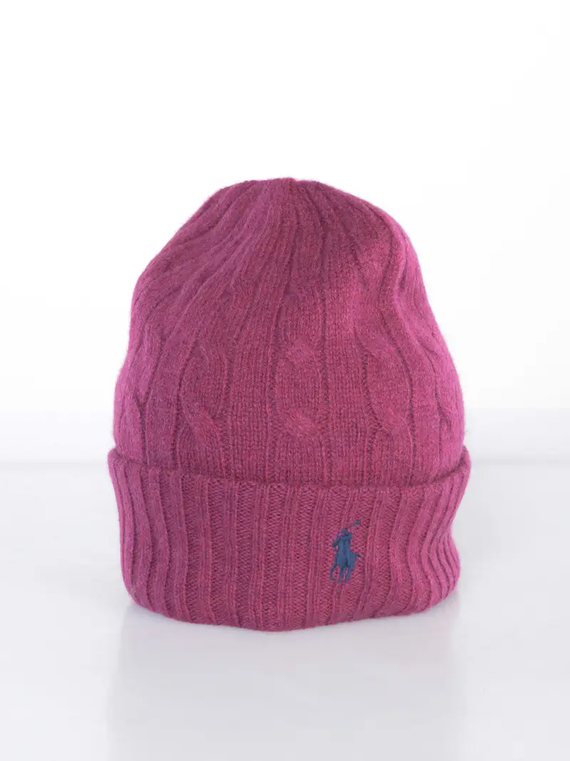 berretto da donna Ralph Lauren in lana e cachemire a trecce Rosso miniatura 2