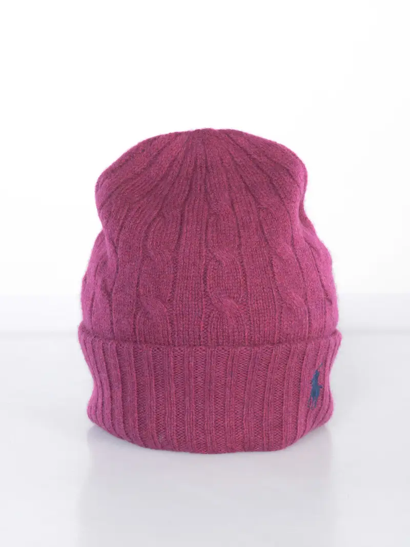 berretto da donna Ralph Lauren in lana e cachemire a trecce Rosso