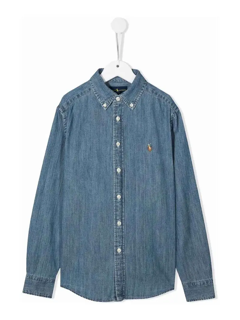 Camicia Chambray di cotone Blu