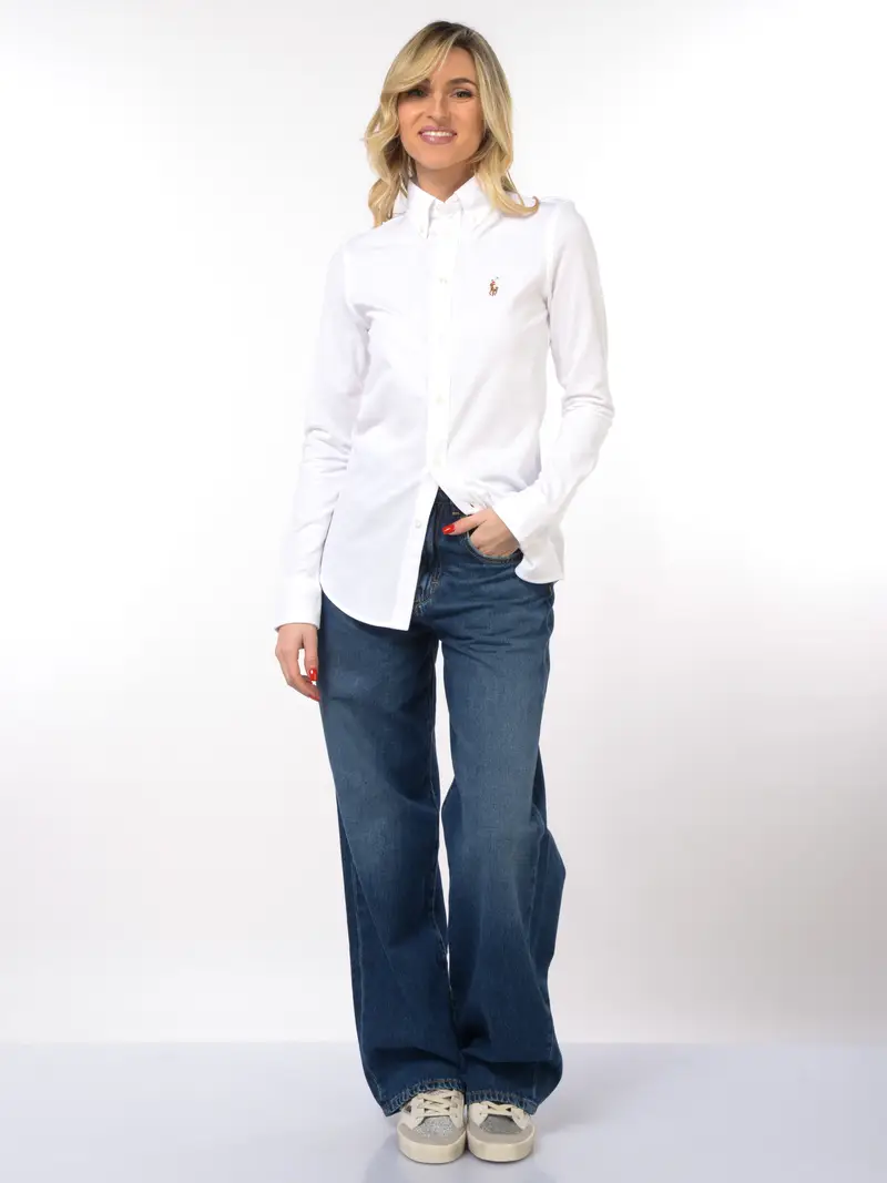 camicia da donna Ralph Lauren Knit Oxford botton down Bianco miniatura 2