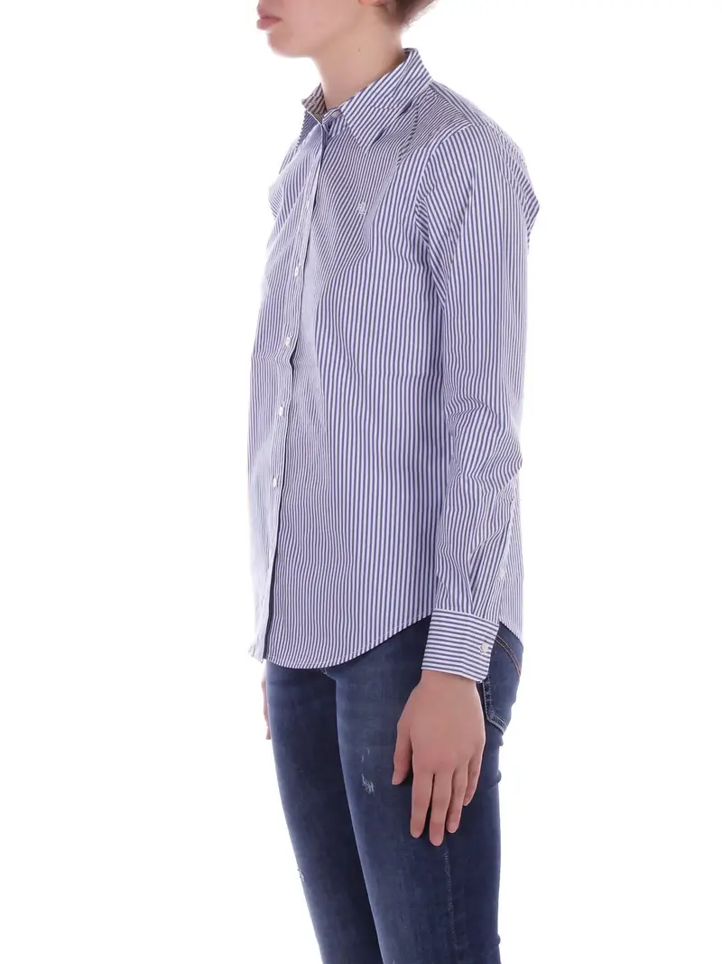 Camicia Donna RALPH LAUREN Blu white Jamelko long sleeve miniatura 2
