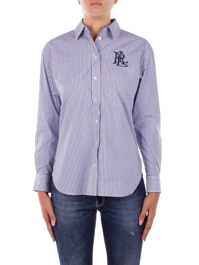 Camicia Donna RALPH LAUREN Blu white Kotta long sleeve button front