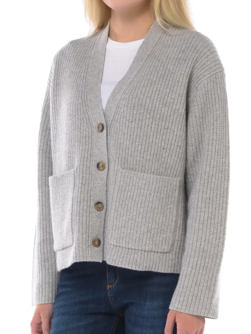 cardigan da donna Ralph Lauren boxy con tasche Grigio