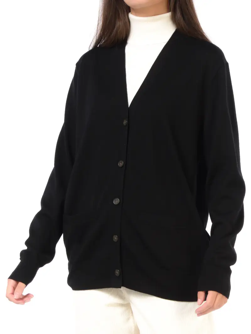 cardigan da donna Ralph Lauren in lana con logo NERO