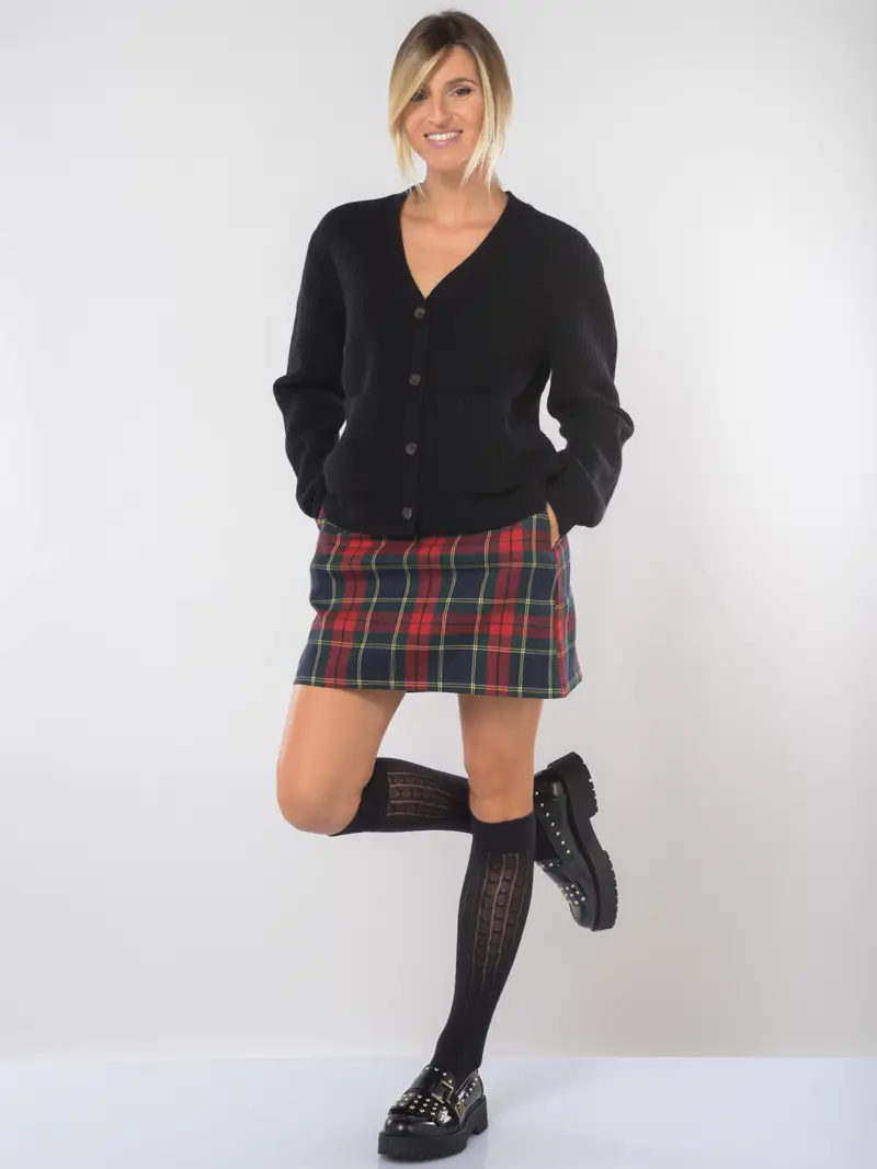 cardigan da donna Ralph Lauren in lana e cachemire con tasche NERO miniatura 2