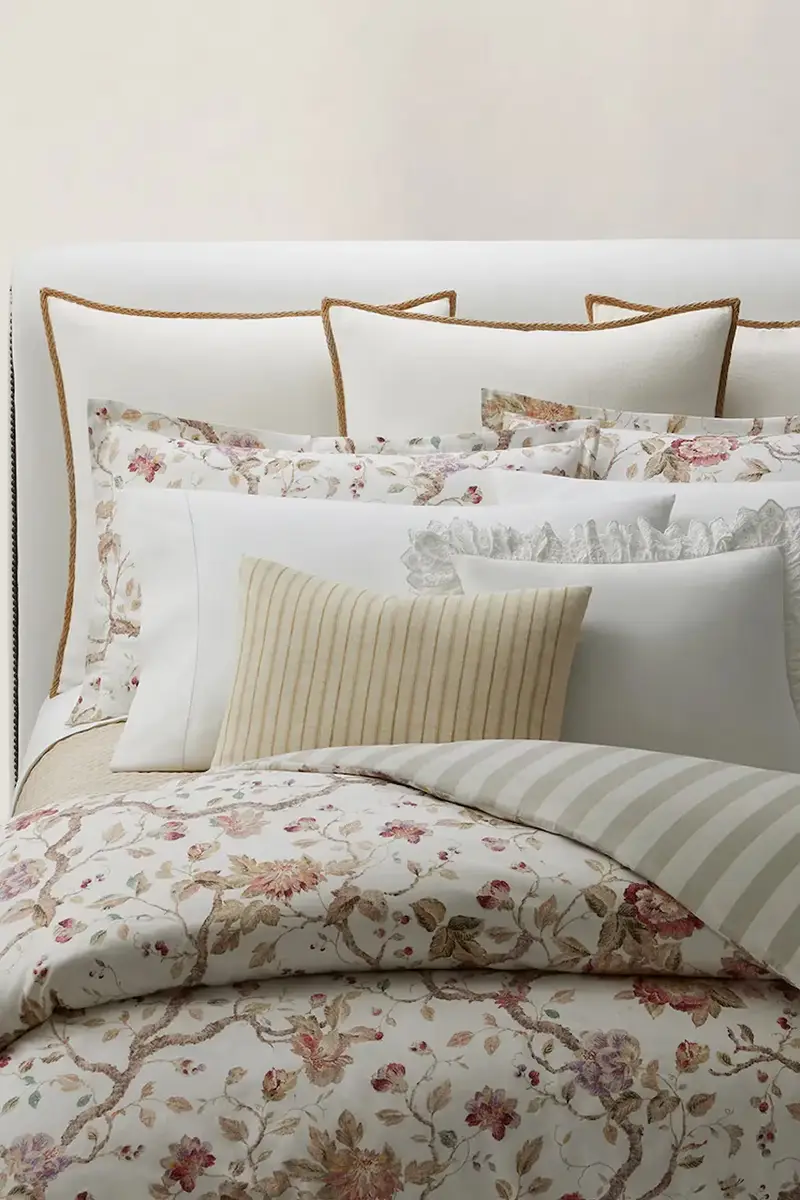 copripiumino in cotone ELSIE Cream 140 x 200 cm Multicolore miniatura 3