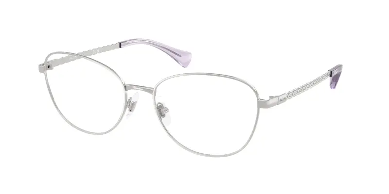 Donna RA6063 9001 Montature da vista Metallo Argento Trasparente Rotonda Normale