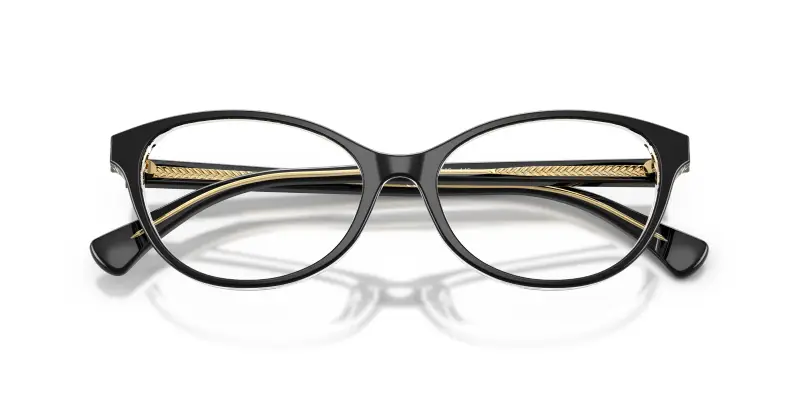 Donna RA7186U 6297 Montature da vista Acetato Nero Trasparente Rotonda Normale miniatura 2