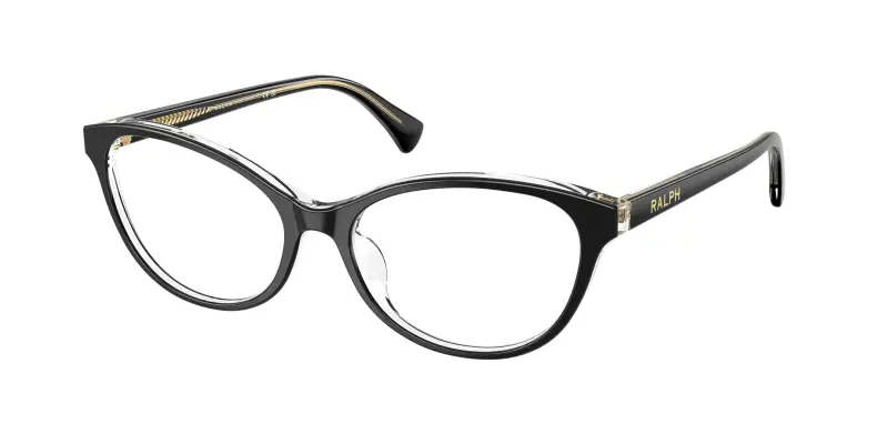 Donna RA7186U 6297 Montature da vista Acetato Nero Trasparente Rotonda Normale