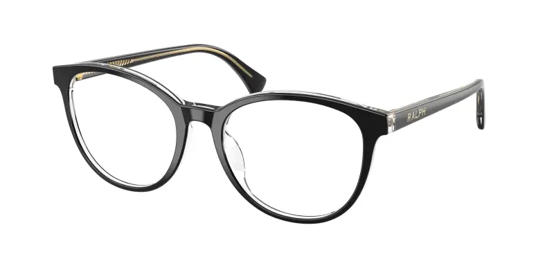 Donna RA7188U 6297 Montature da vista Acetato Nero Trasparente Rotonda Normale