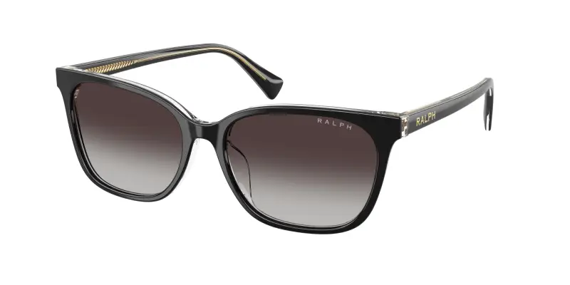 Donna Ralph Lauren RA5348U 62978G Occhiali da sole Acetato Nero Grigio Squadrata Normale Sfumato