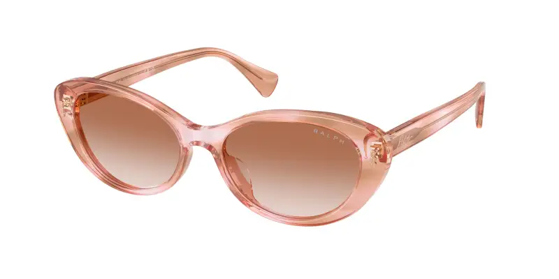 Donna Ralph Lauren RA5350U 634113 Occhiali da sole Acetato Rosa Marrone Rotonda Normale Sfumato