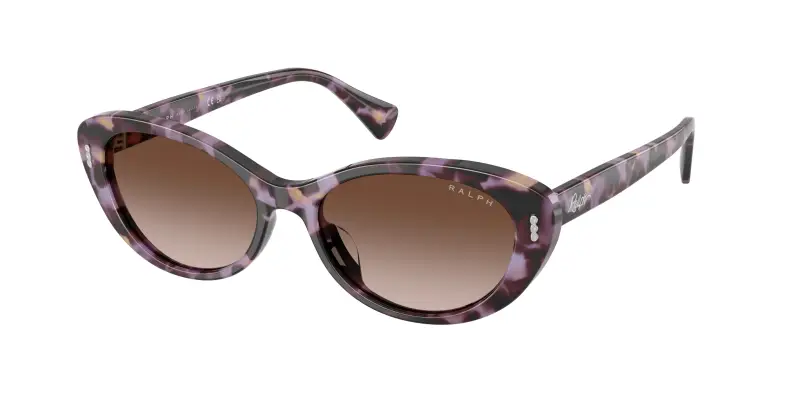 Donna Ralph Lauren RA5350U 634213 Occhiali da sole Acetato Viola Marrone Rotonda Normale Sfumato