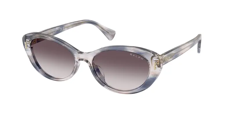 Donna Ralph Lauren RA5350U 634311 Occhiali da sole Acetato Tartaruga Grigio Rotonda Normale Sfumato