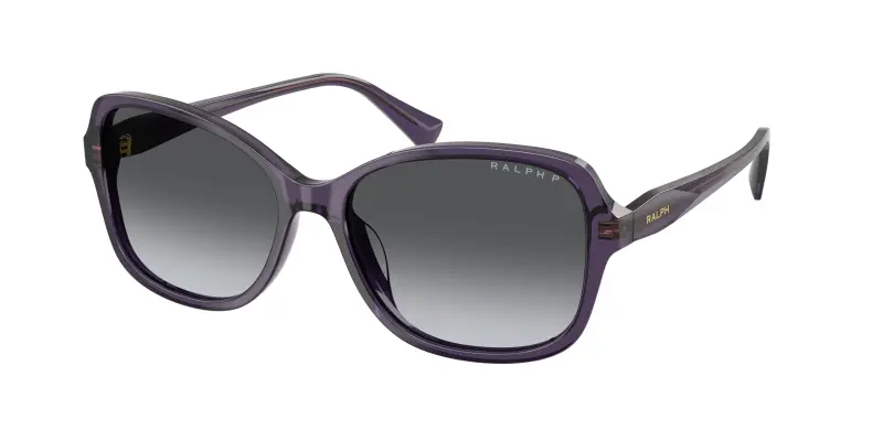 Donna Ralph Lauren RA5351U 6345T3 Occhiali da sole Acetato Blu Grigio Squadrata Polarizzata Sfumato
