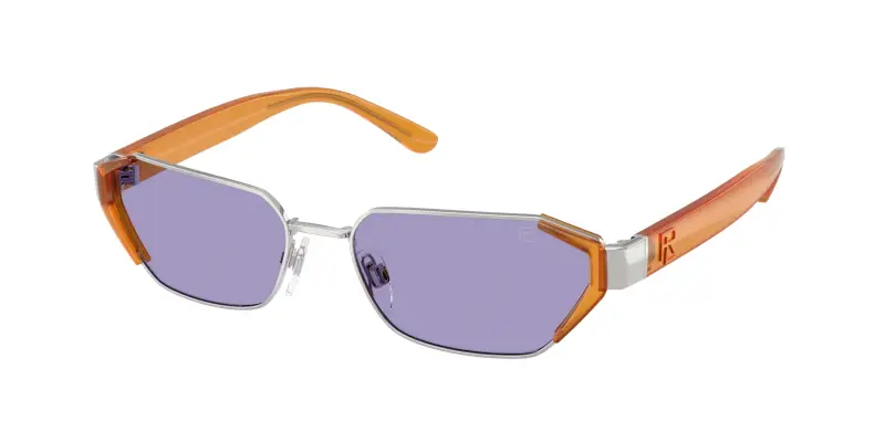 Donna Ralph Lauren RL7094 90011A Occhiali da sole Metallo Argento Viola Geometrica Normale