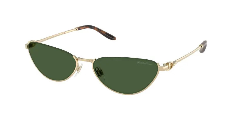Donna Ralph Lauren RL7095 911671 Occhiali da sole Metallo Oro Verde Cat Eye Normale
