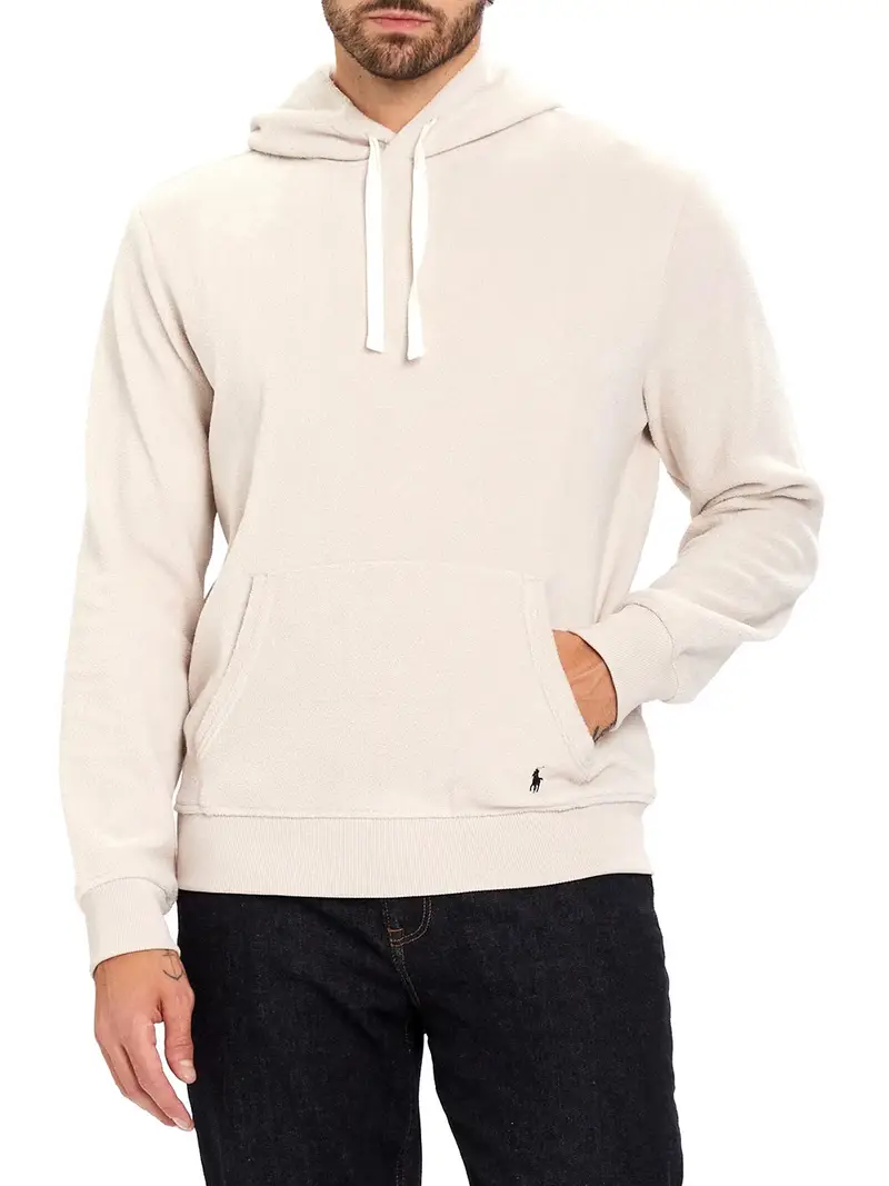 felpa cappuccio ralph lauren da uomo - beige