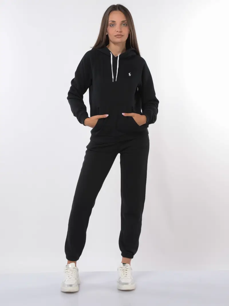 felpa da donna Ralph Lauren con cappuccio e logo NERO miniatura 2