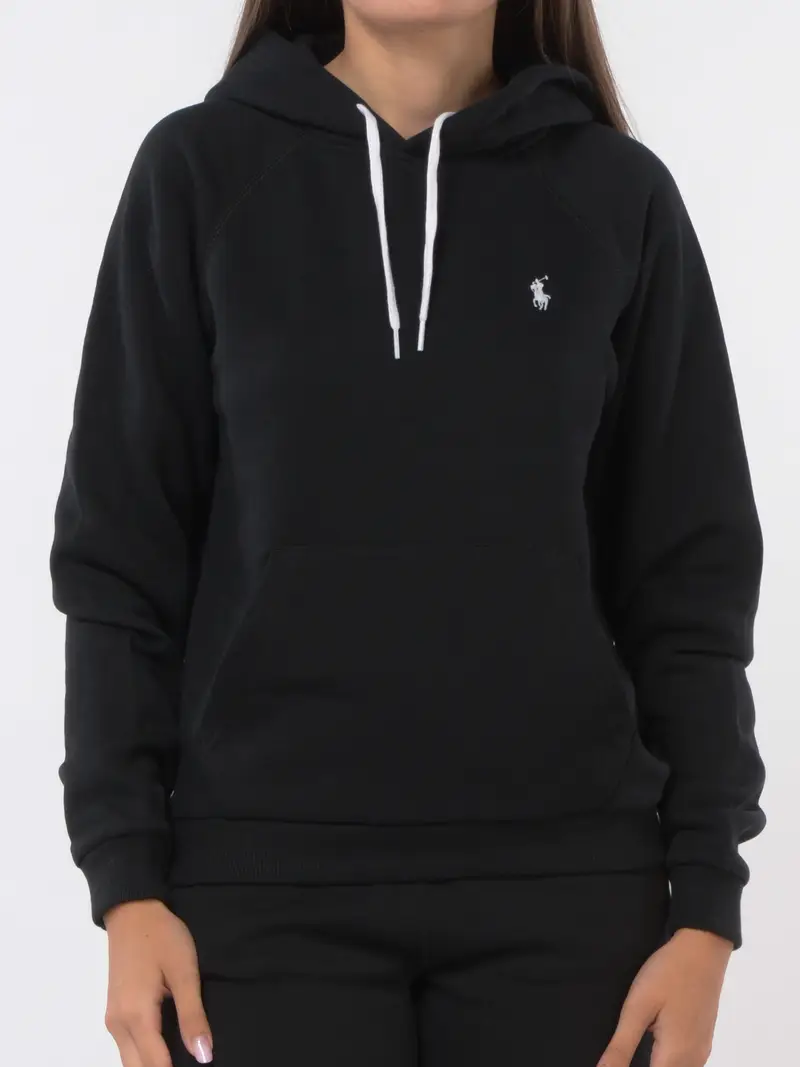 felpa da donna Ralph Lauren con cappuccio e logo NERO