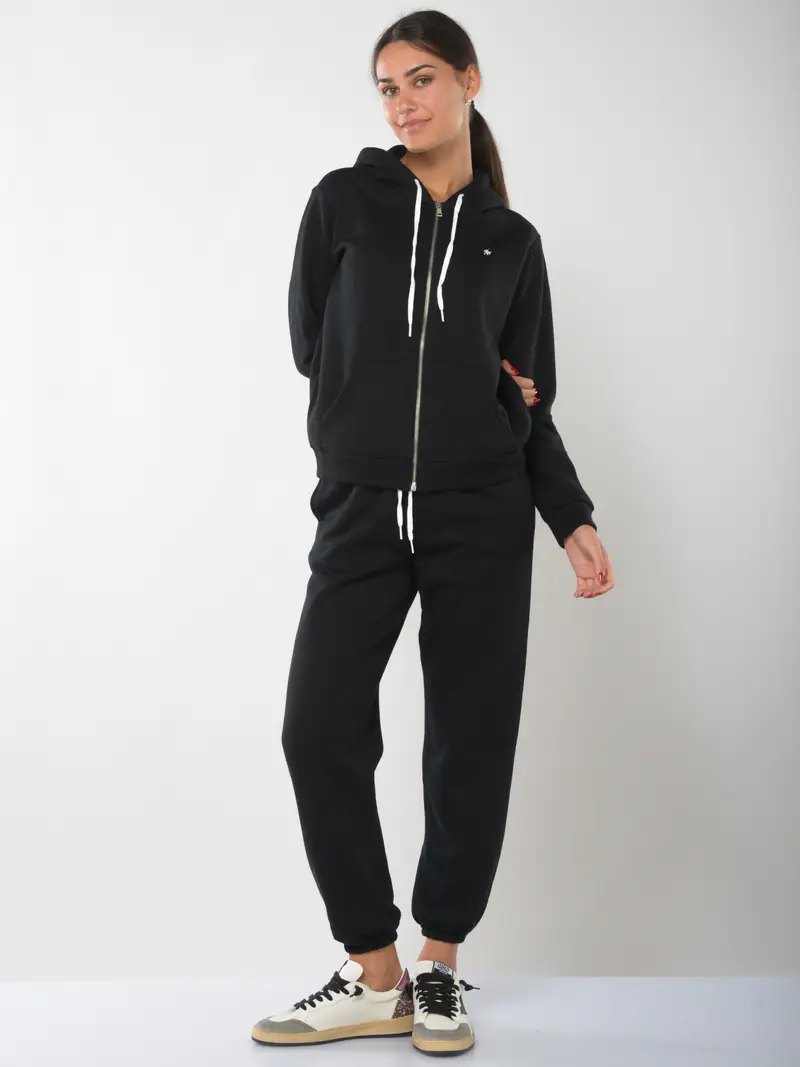 felpa da donna Ralph Lauren con cappuccio e zip NERO miniatura 2