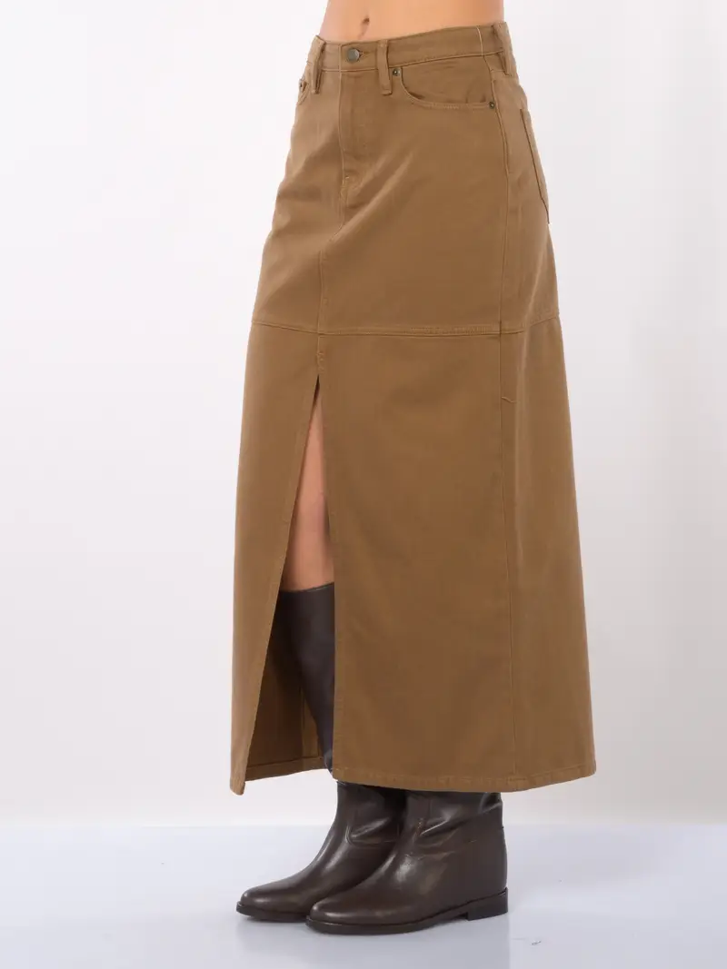 gonna lunga da donna Ralph Lauren cinque tasche in bull di cotone RAME